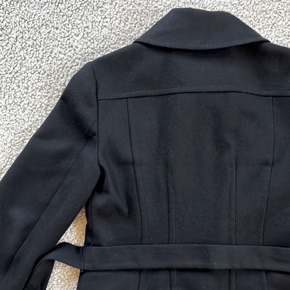 HALOGEN Wool Blend Moto Style Belted Jacket Black XS - Picture 9 of 14